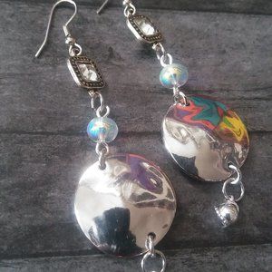 *NEW* BRIGHT SILVER CIRCLE EARRINGS